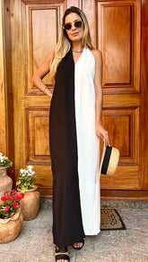 Vestido Bicolor Preto e Branco
