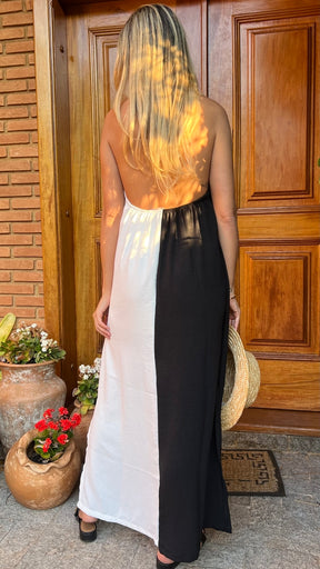 Vestido Bicolor Preto e Branco