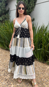 Vestido Boho Ankara Preto