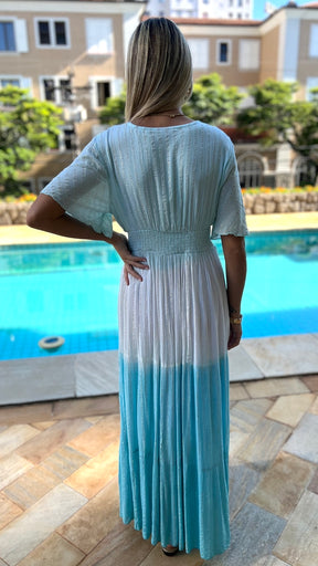 Vestido Boho Chhavi Azul Tie-Dye