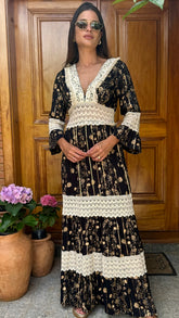 Vestido Boho Chic Premium Odilia Preto