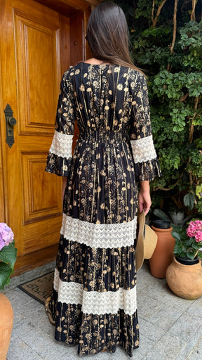 Vestido Boho Chic Premium Odilia Preto