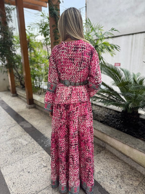 Vestido Boho Chic Seda Bohemian Pink