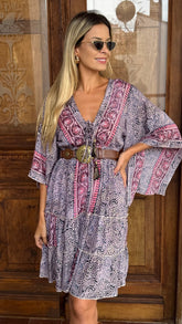 Vestido Boho Chic Seda Dandara