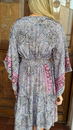 Vestido Boho Chic Seda Dandara