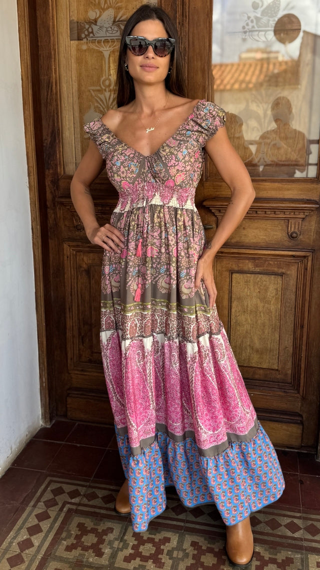 Vestido Boho Chic Seda