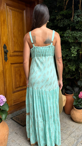 Vestido Boho Leona Turquesa