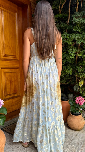 Vestido Boho Premium Jaipur Baby blue
