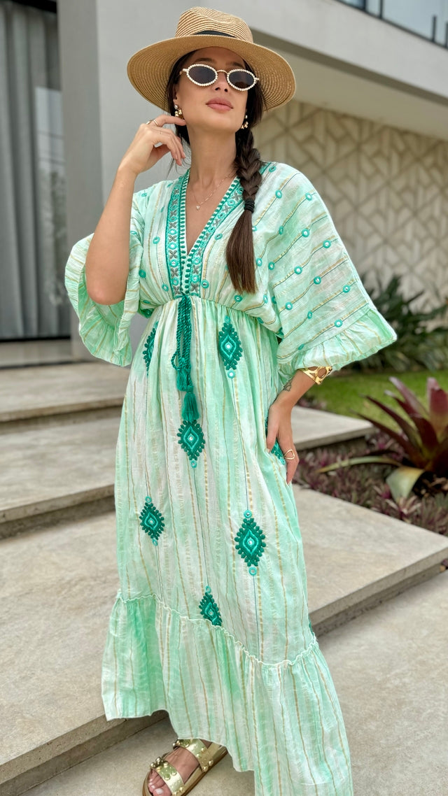 Vestido Boho Shantal Verde